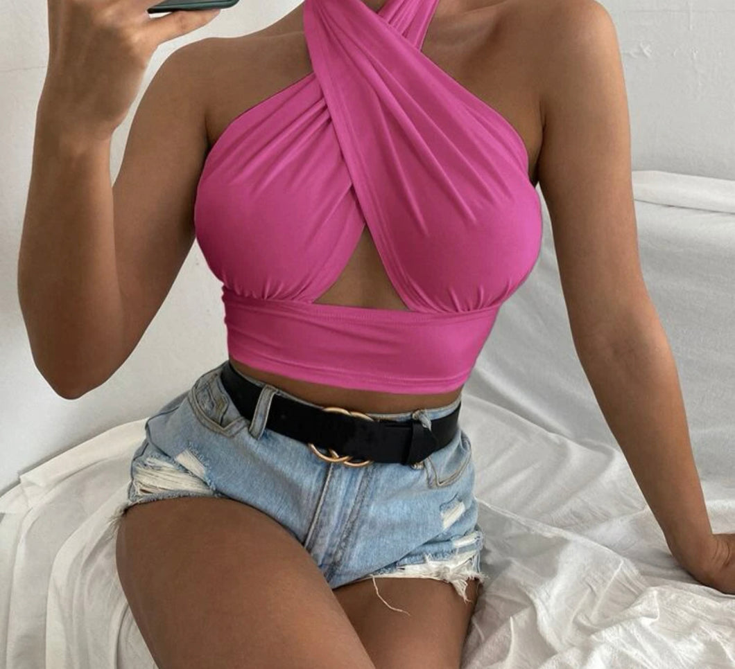 Pink cross Top